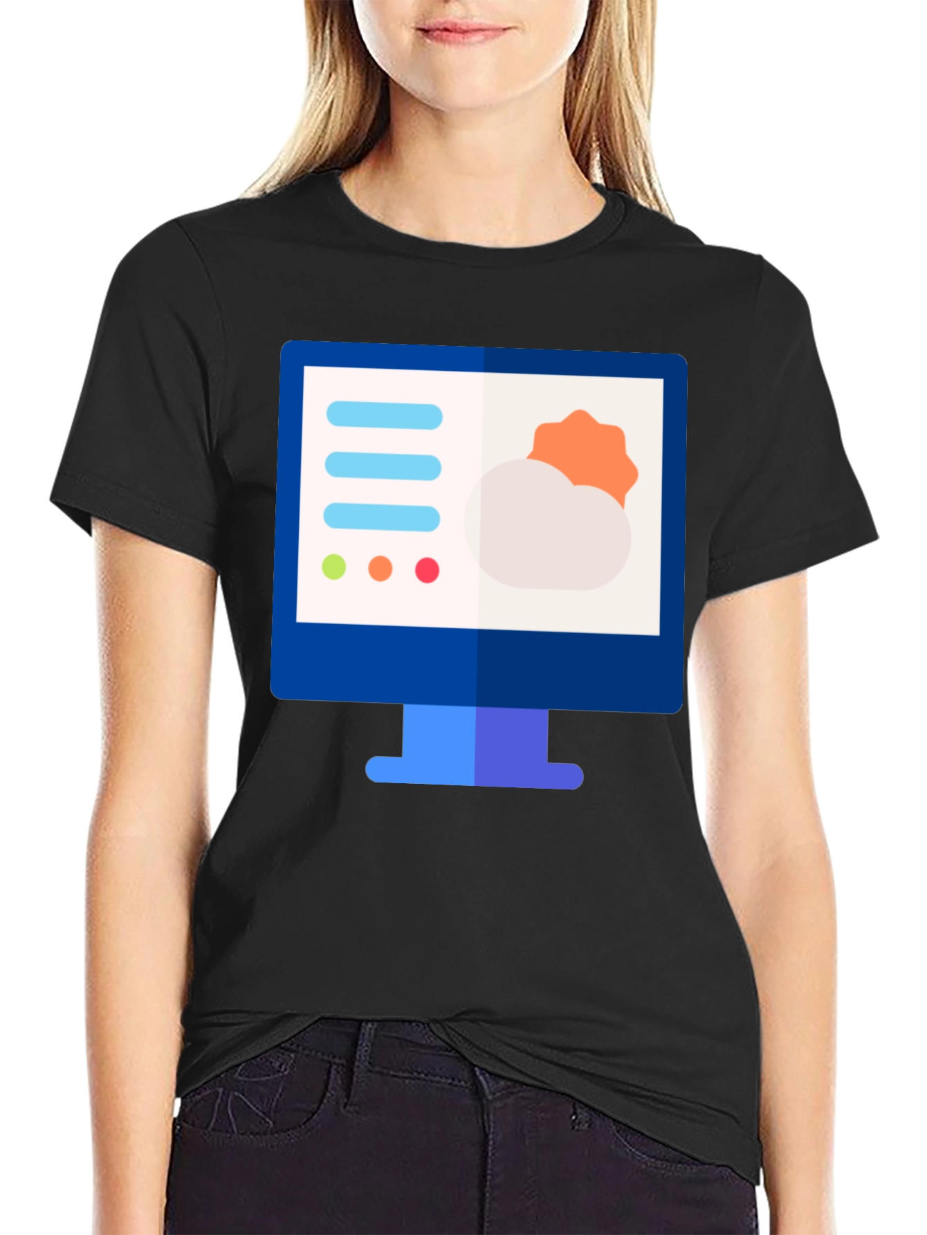 Weather Forecast Graphic Tee - Black Cotton Shirt