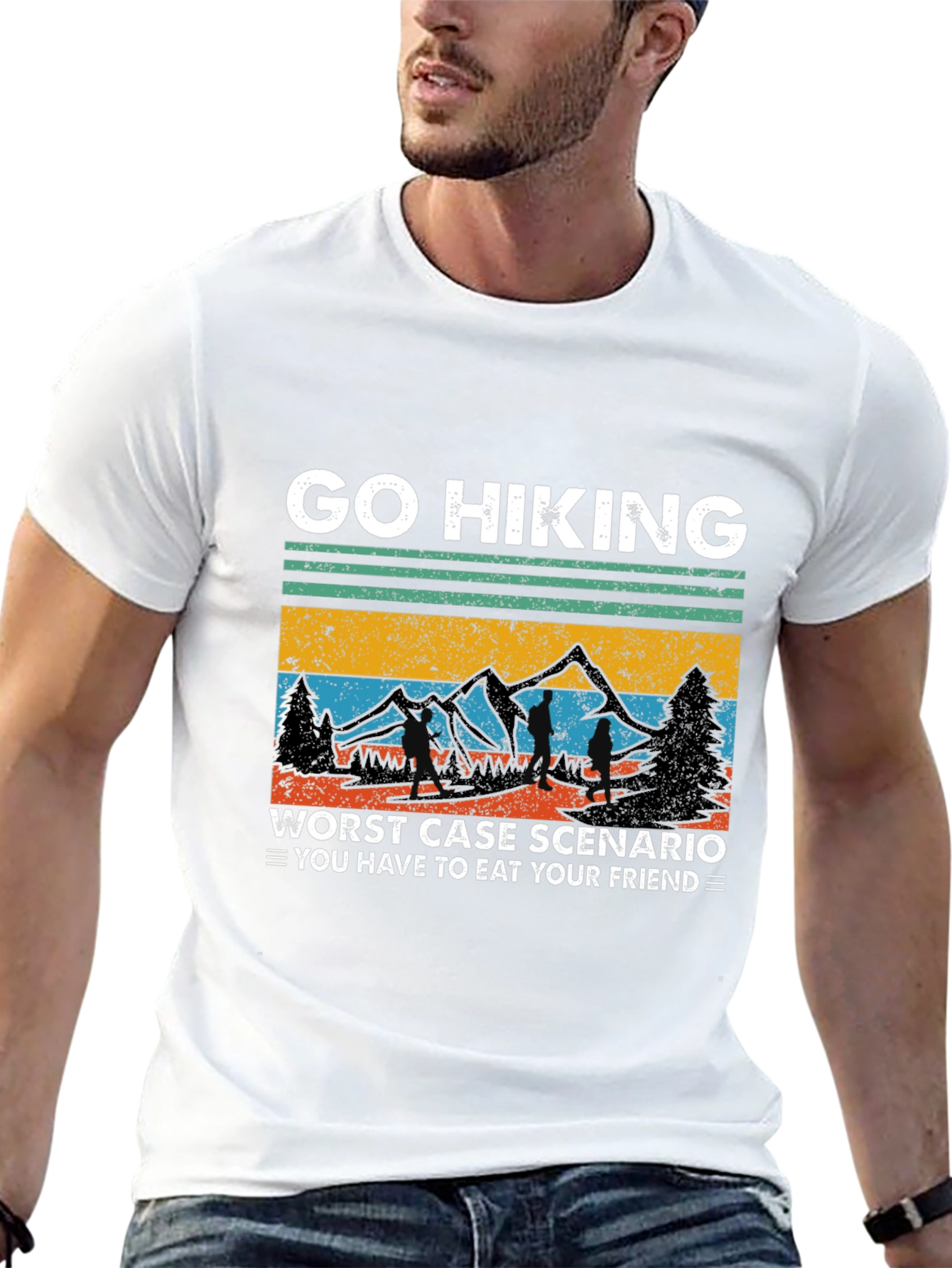 Go Hiking Eat Friend Black Tee