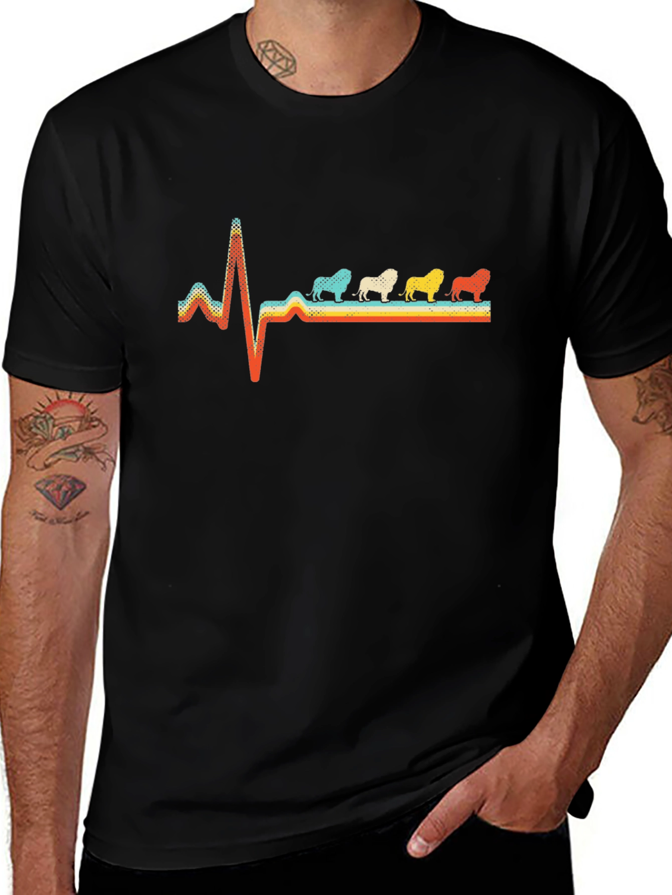 Retro Bulldog Heartbeat Graphic Tee