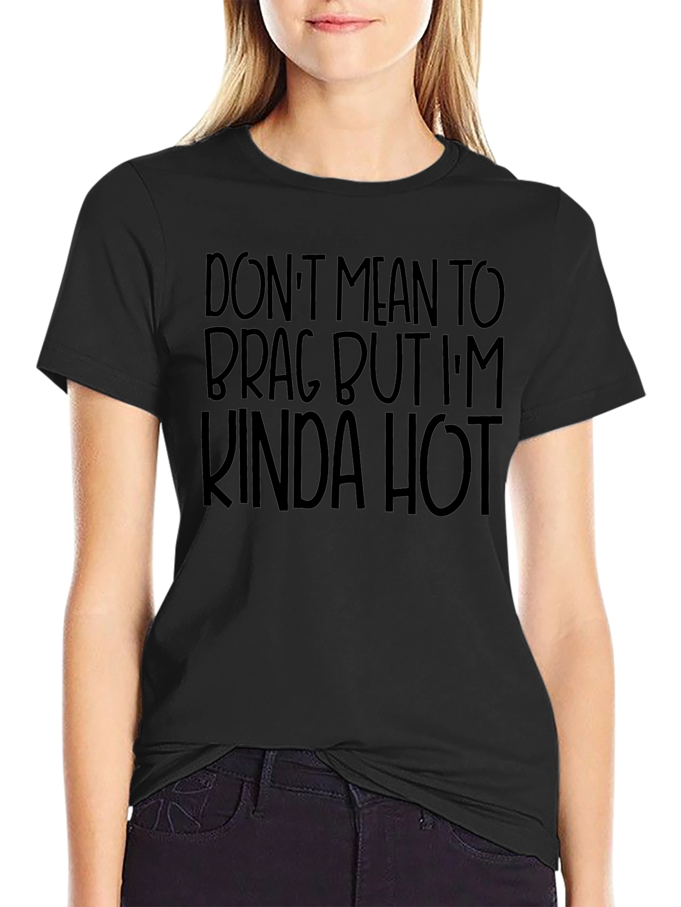 Funny Kinda Hot Graphic Tee - Black