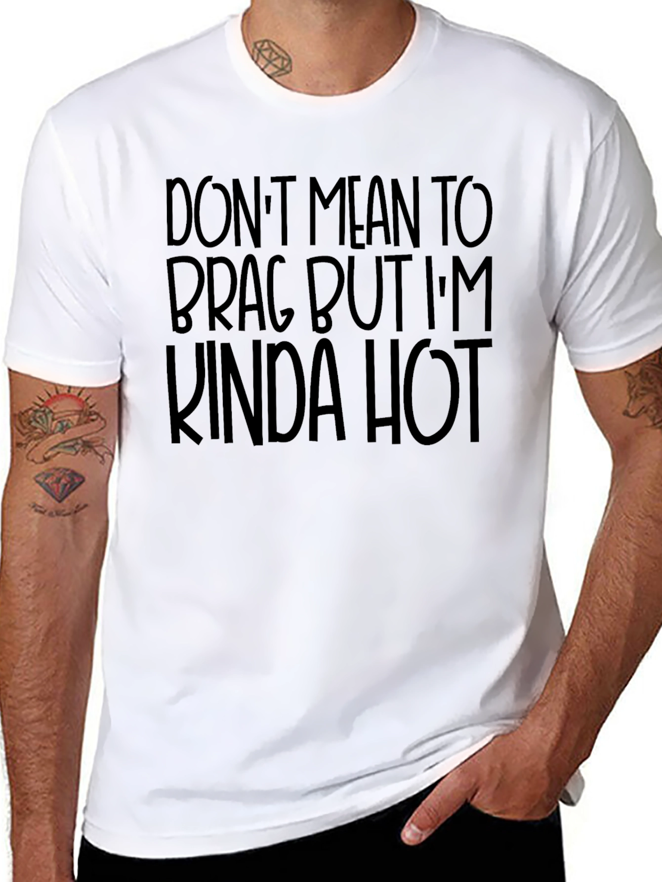 Funny Kinda Hot Graphic Tee - Black