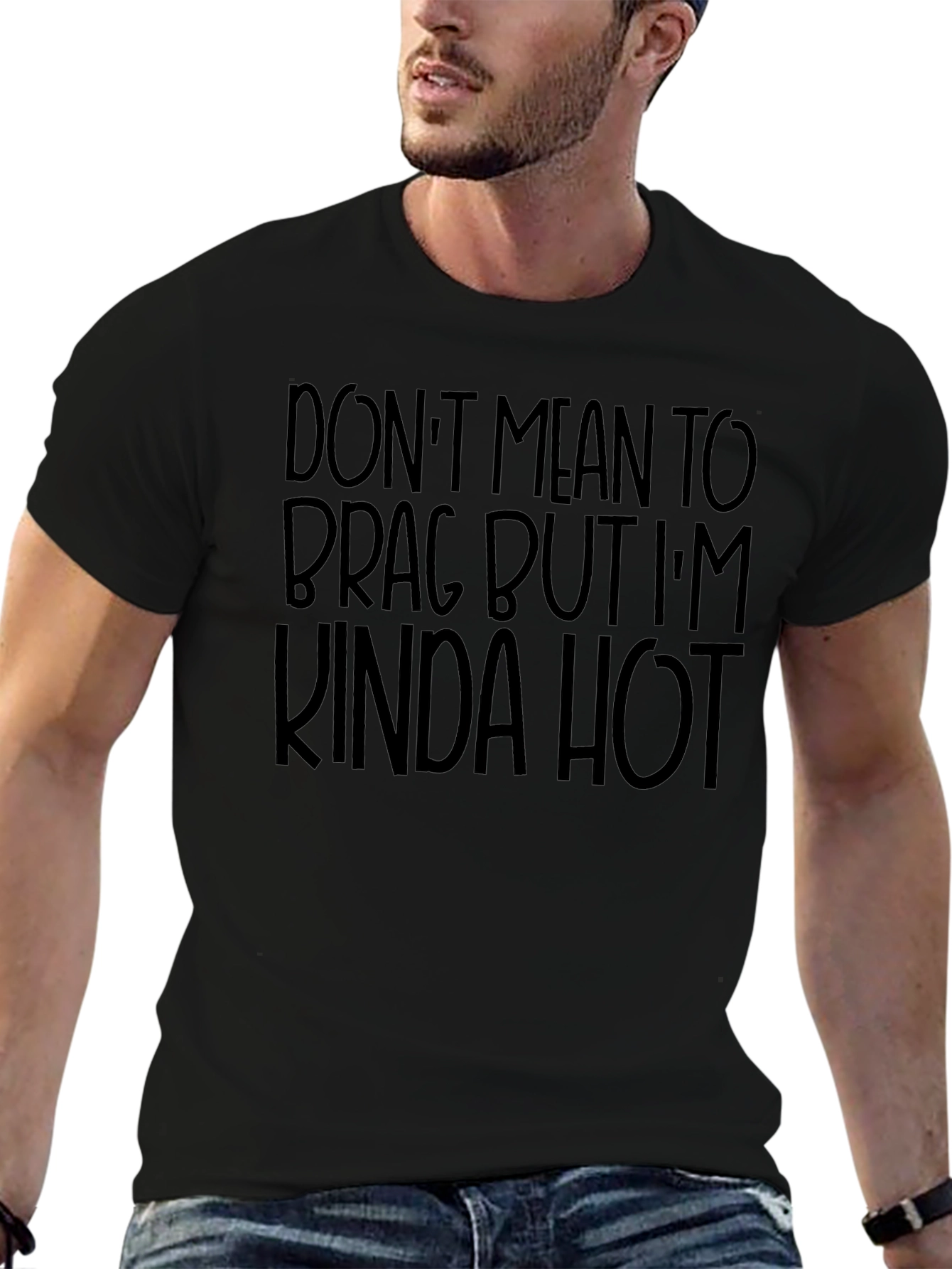 Funny Kinda Hot Graphic Tee - Black