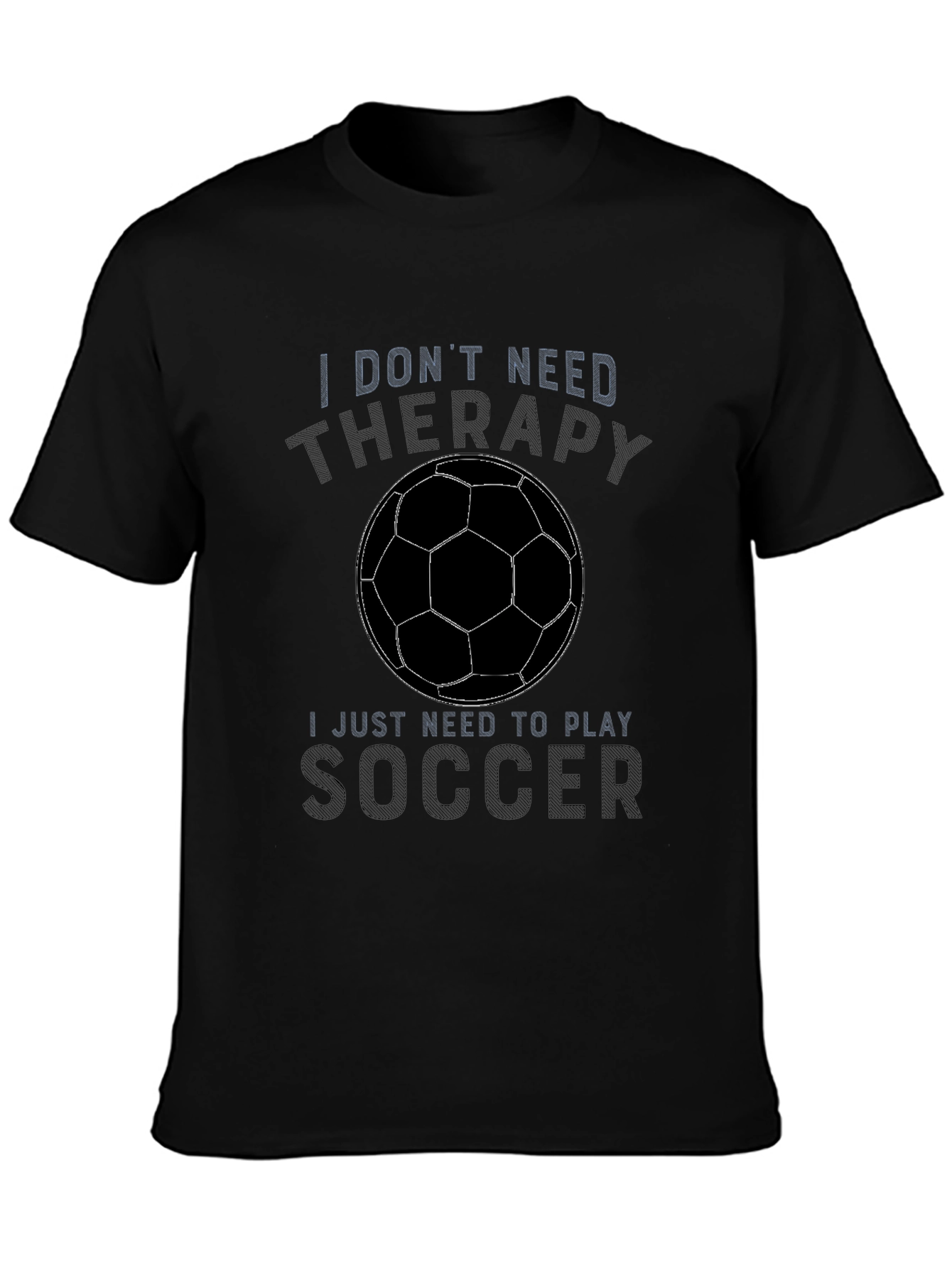 Soccer Therapy Graphic T-Shirt - Black