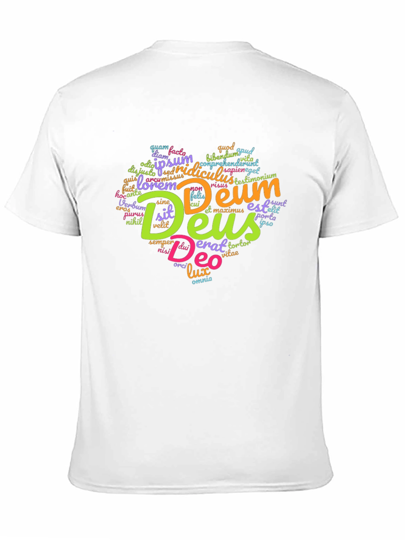 Deus Heart Graphic T-Shirt - Religious Word Art