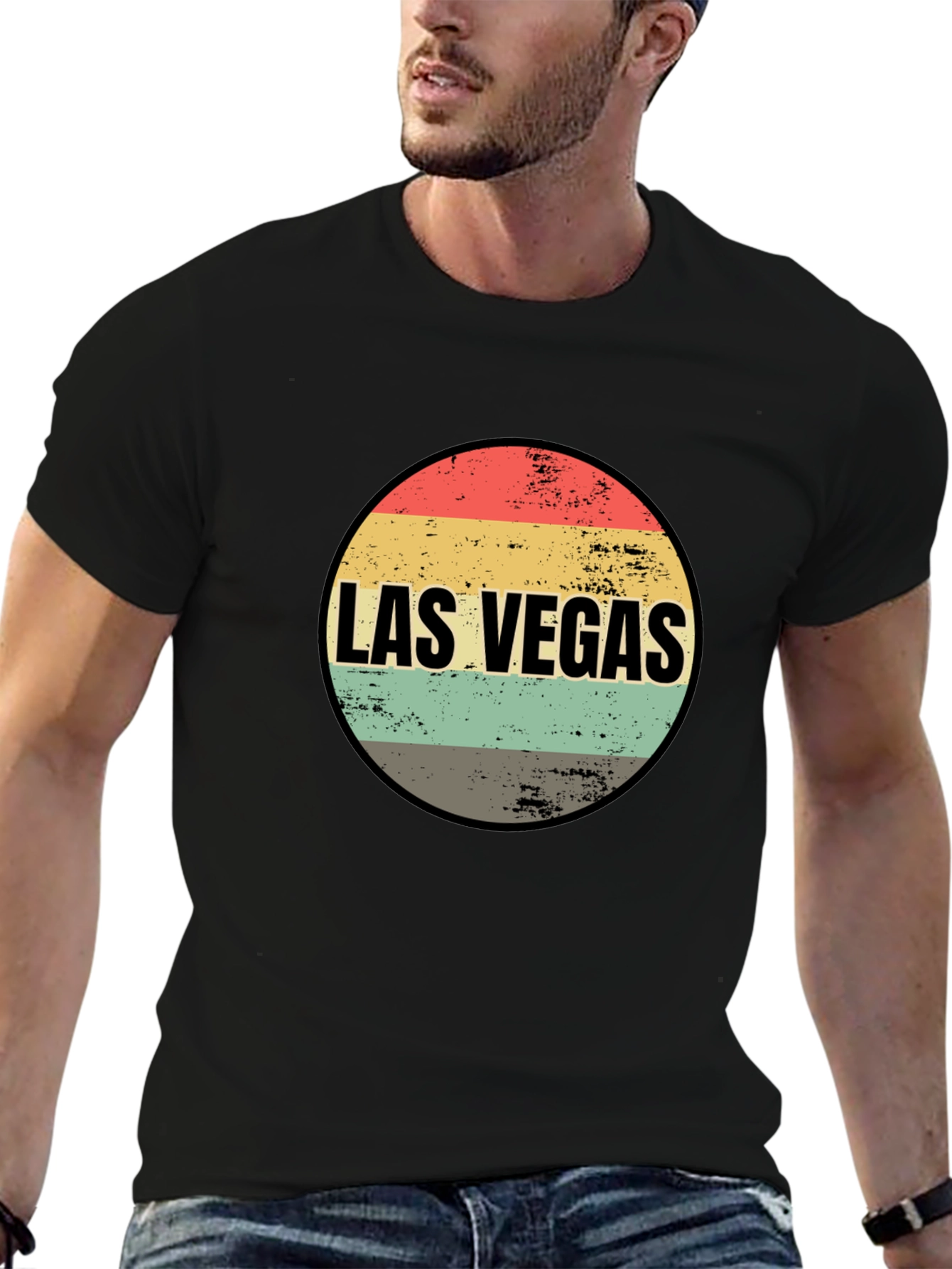 Las Vegas Retro Graphic Tee - Black