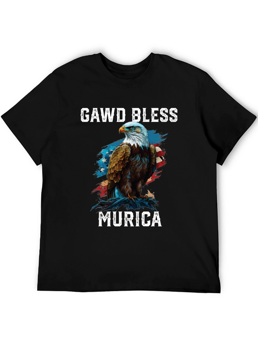 Gawd Bless Murica Eagle Graphic T-Shirt