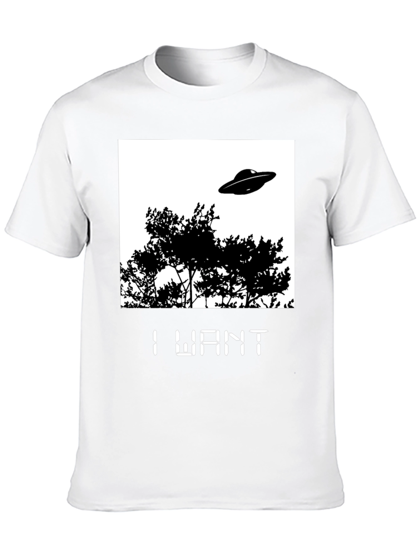 I Want UFO Graphic T-Shirt - Black