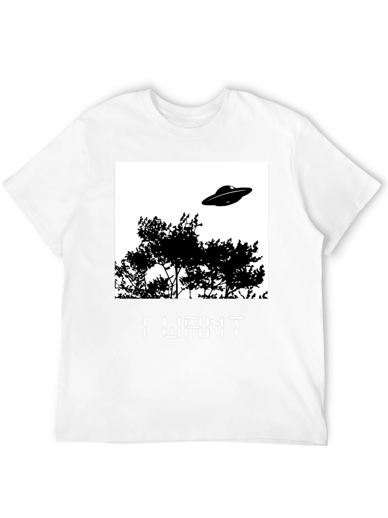 I Want UFO Graphic T-Shirt - Black