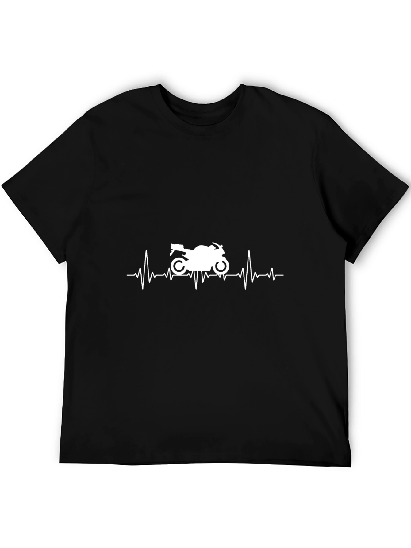 Motorcycle Heartbeat Graphic Tee - Biker Gift