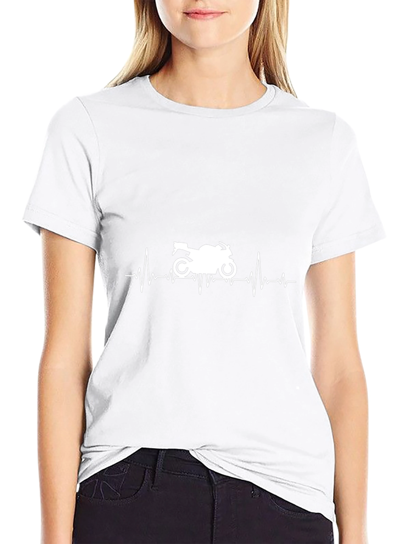 Motorcycle Heartbeat Graphic Tee - Biker Gift