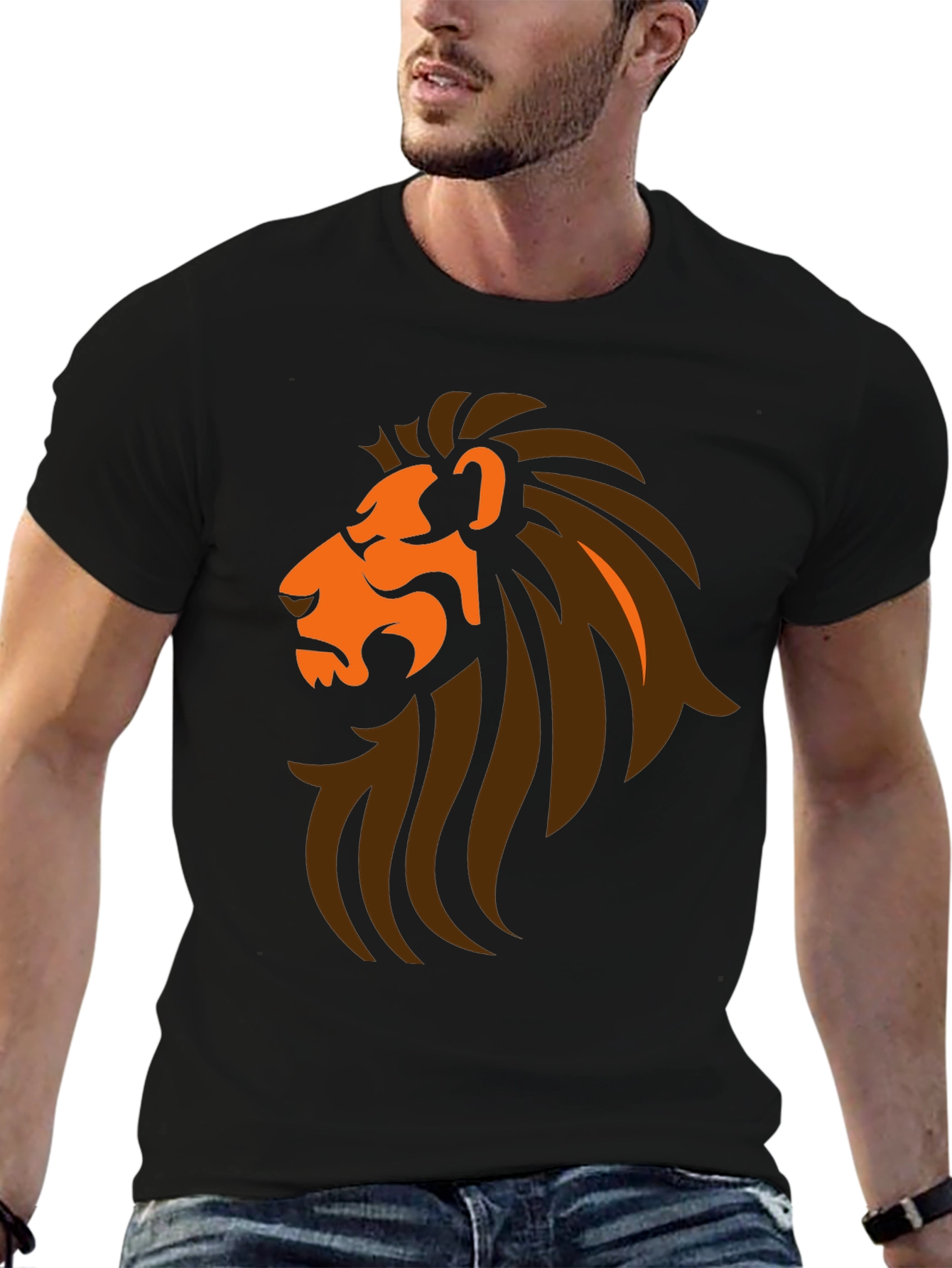 Lion Graphic Black T-Shirt