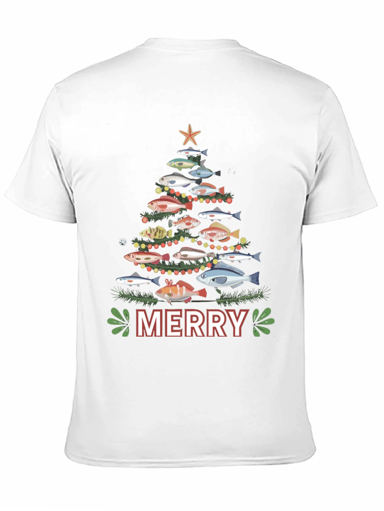 Festive Fishing Christmas Tree T-Shirt