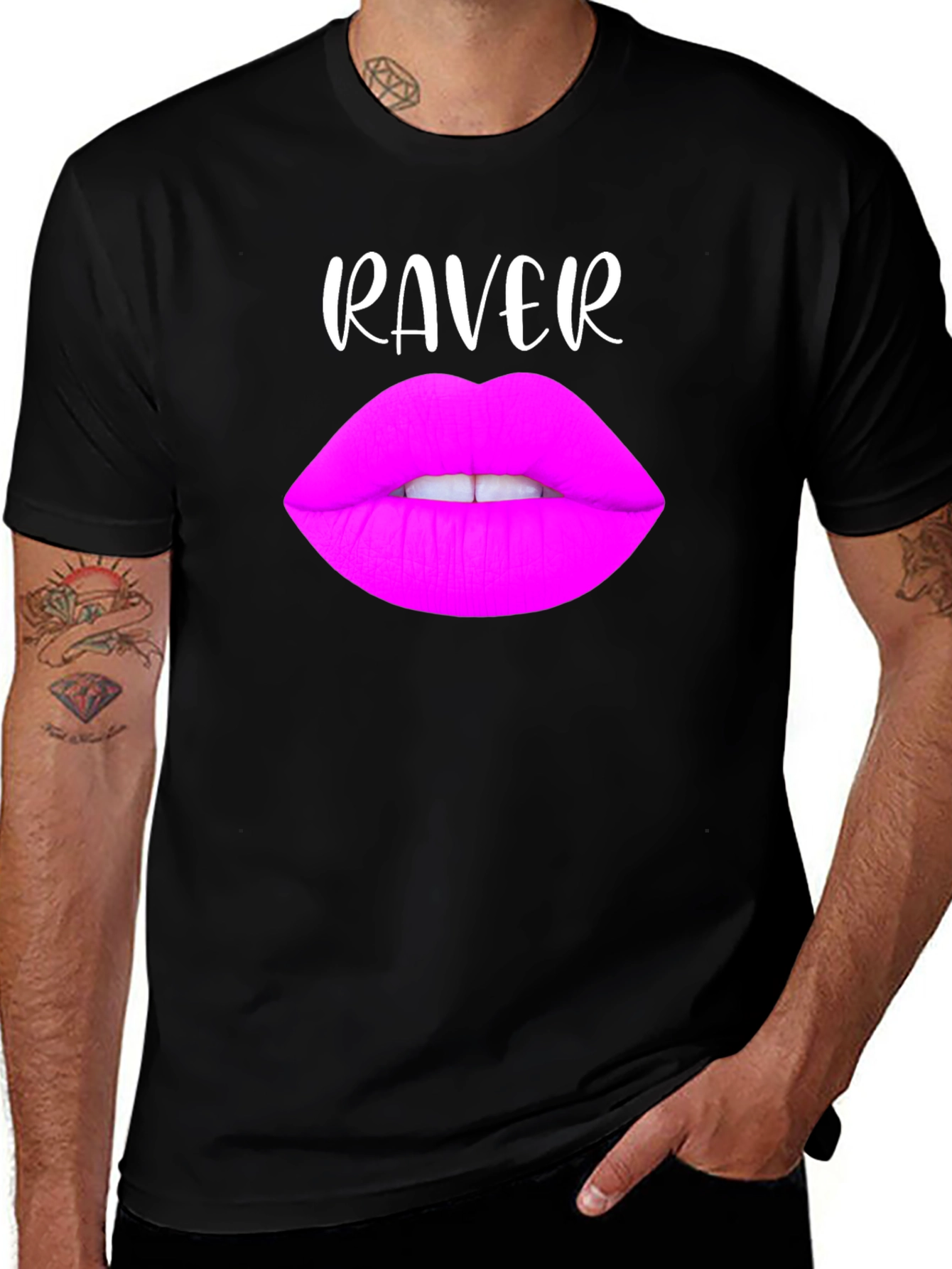 Raver Lips Graphic Tee - Black