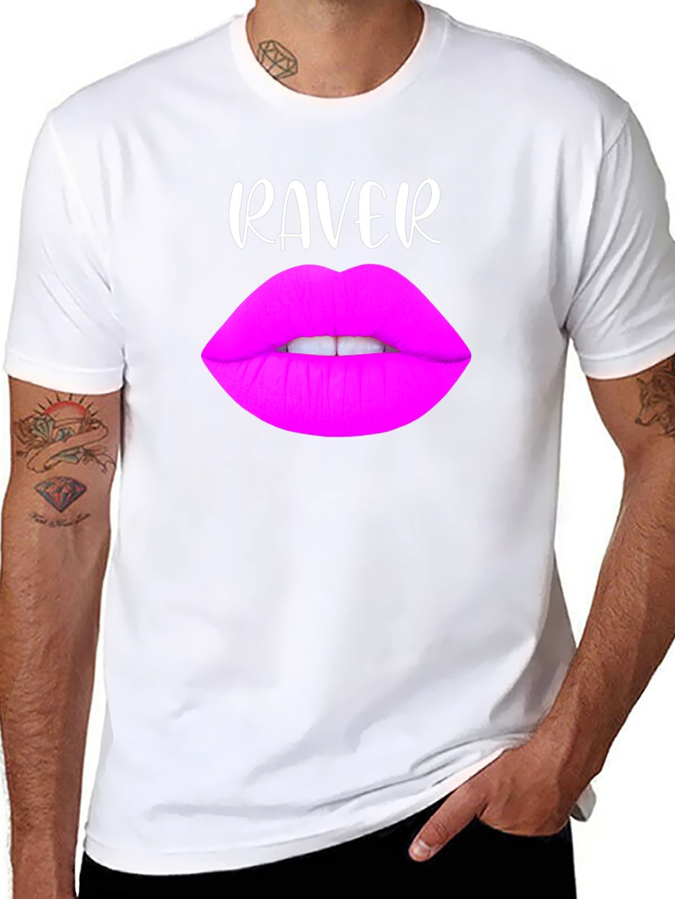 Raver Lips Graphic Tee - Black