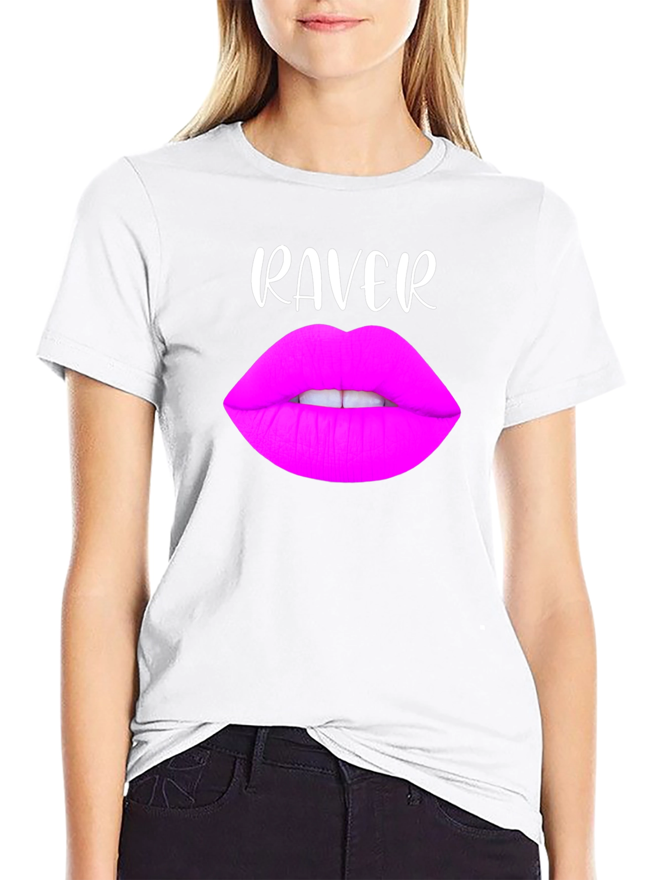 Raver Lips Graphic Tee - Black