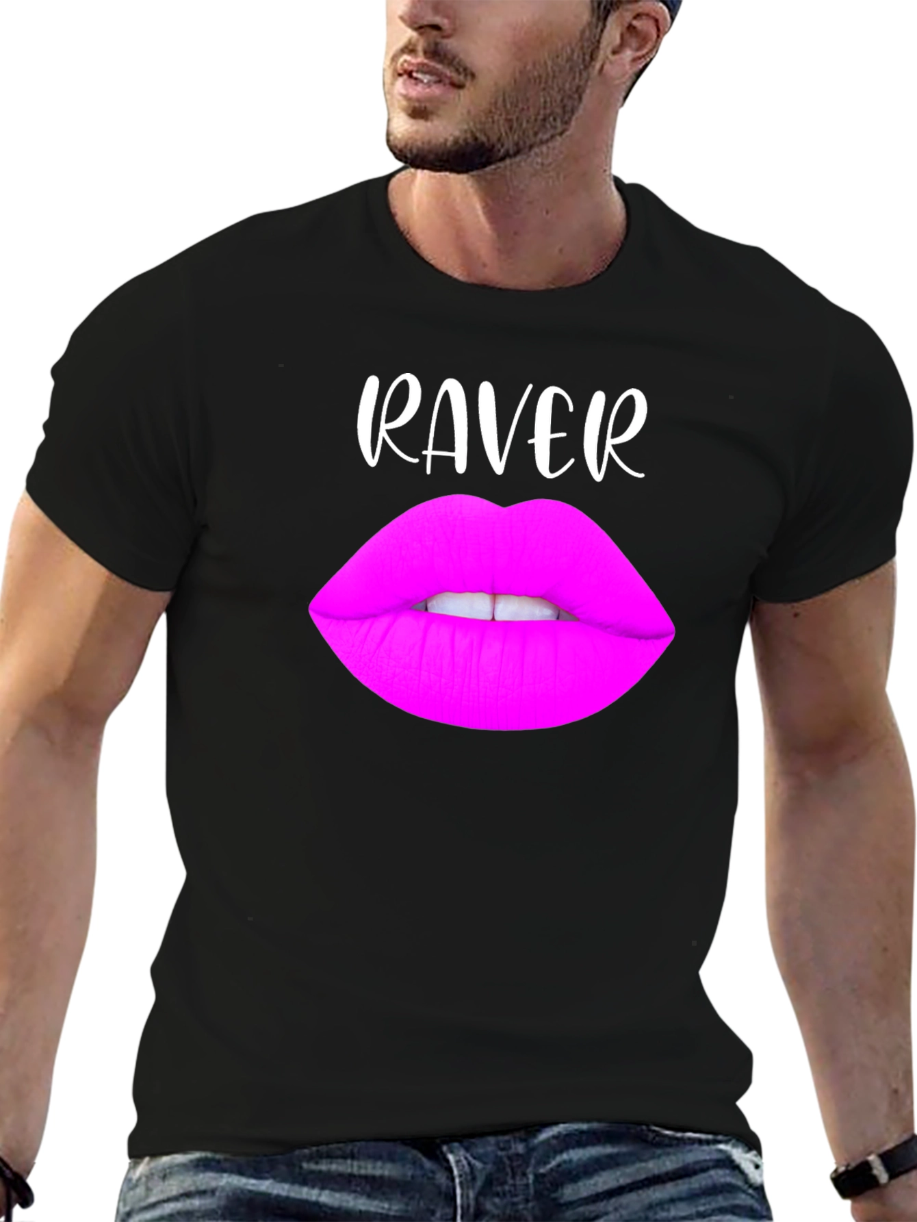 Raver Lips Graphic Tee - Black