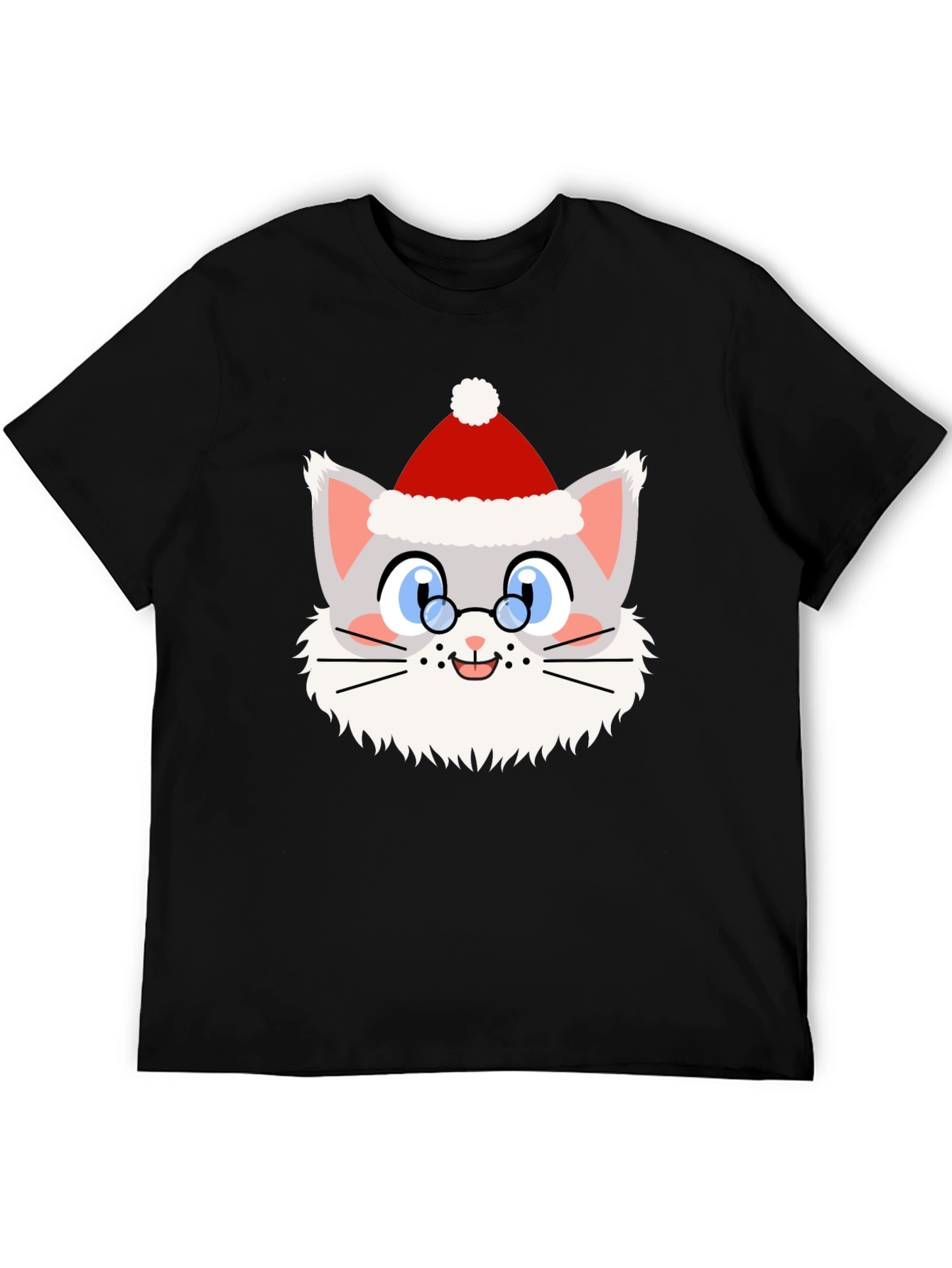 Festive Cat Santa T-Shirt - Holiday Cheer!