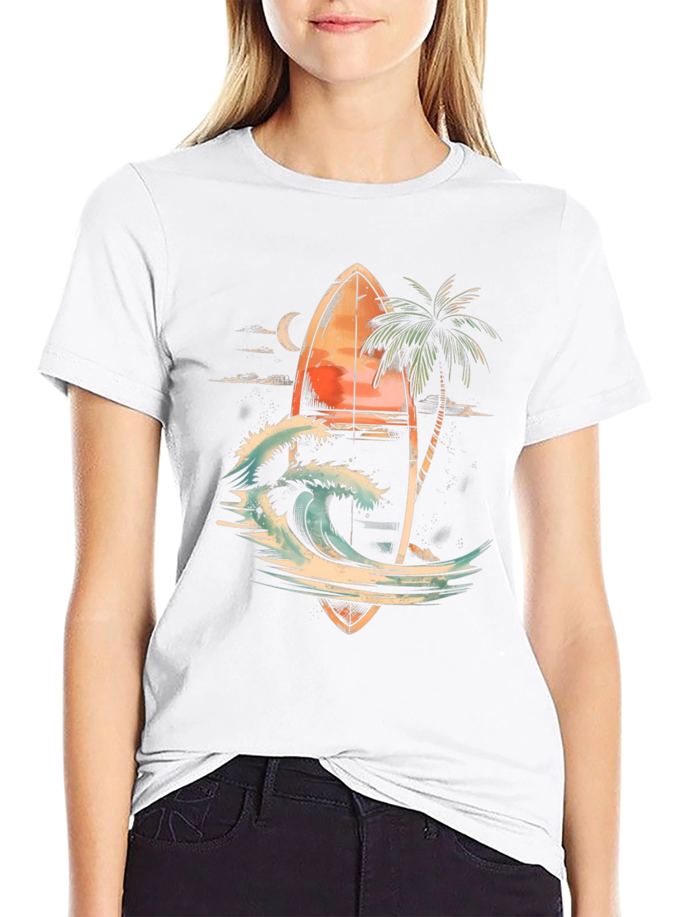 Surfboard Wave Graphic T-Shirt