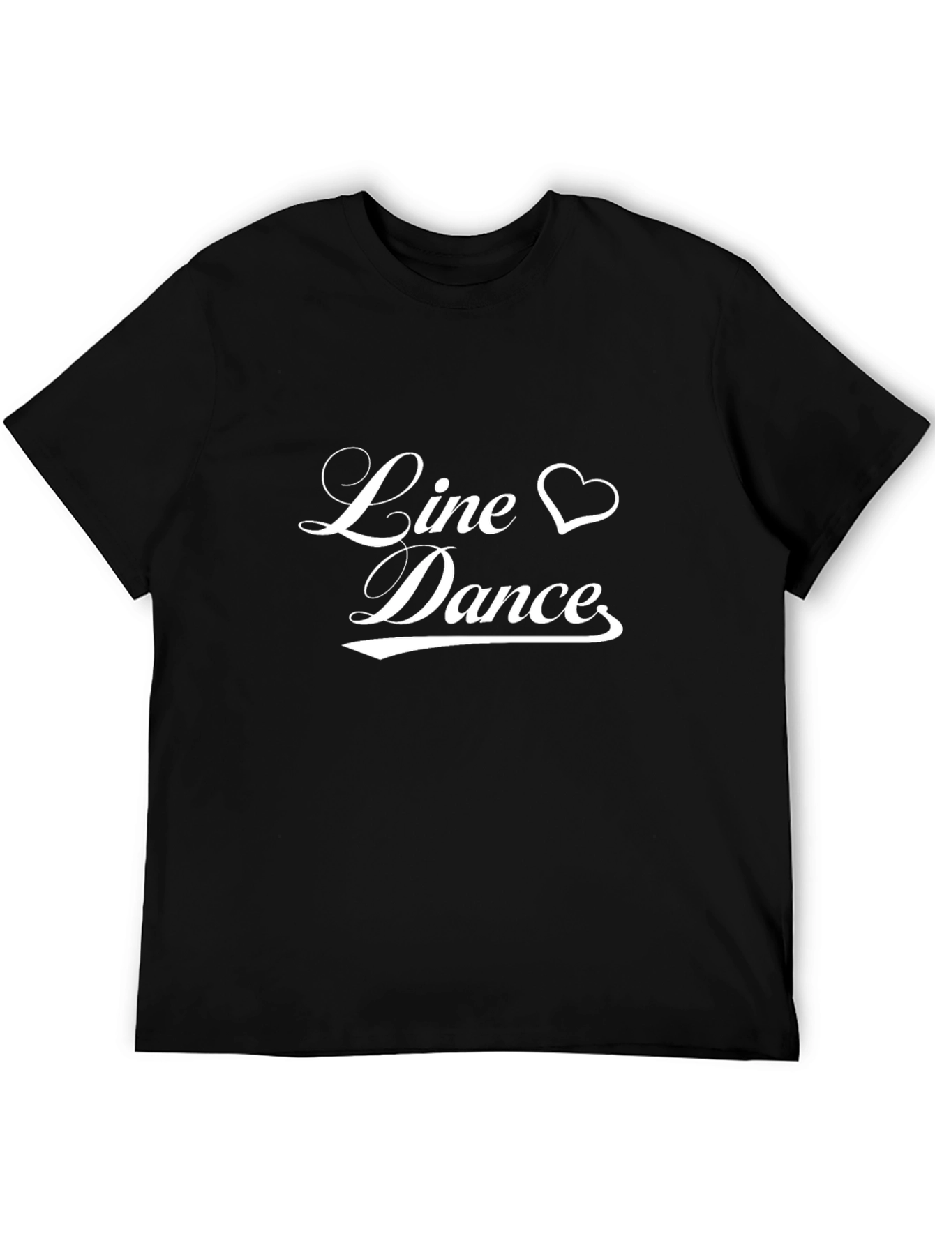 Line Dance Heart Graphic Black T-Shirt