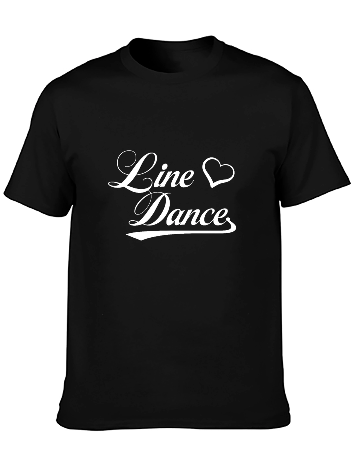 Line Dance Heart Graphic Black T-Shirt