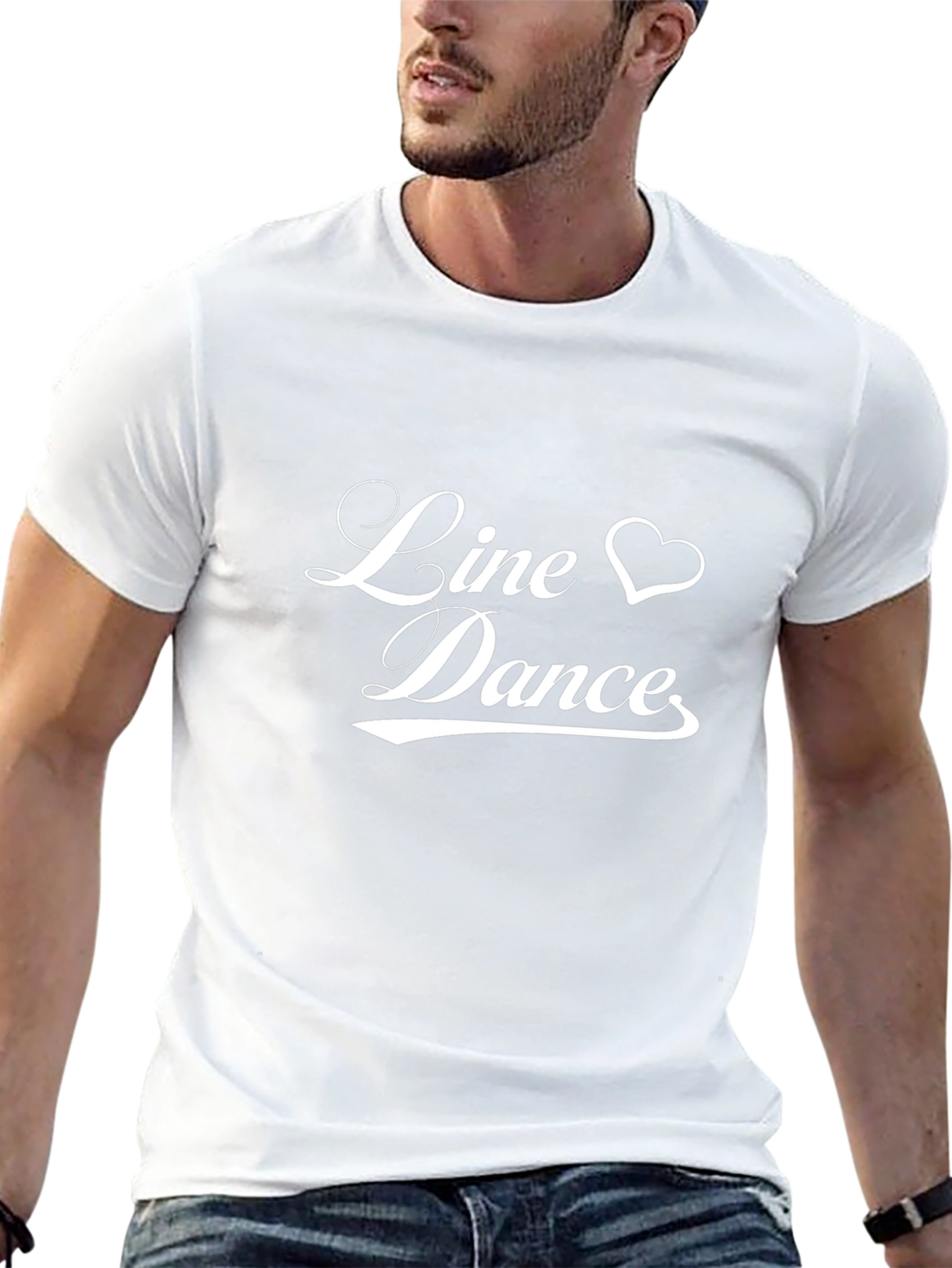 Line Dance Heart Graphic Black T-Shirt