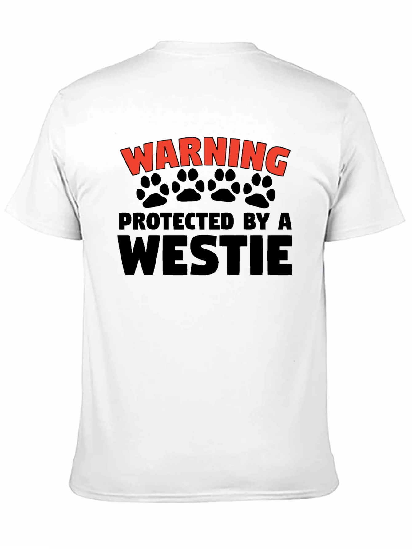 Warning Protected by Westie Mens Black T-Shirt