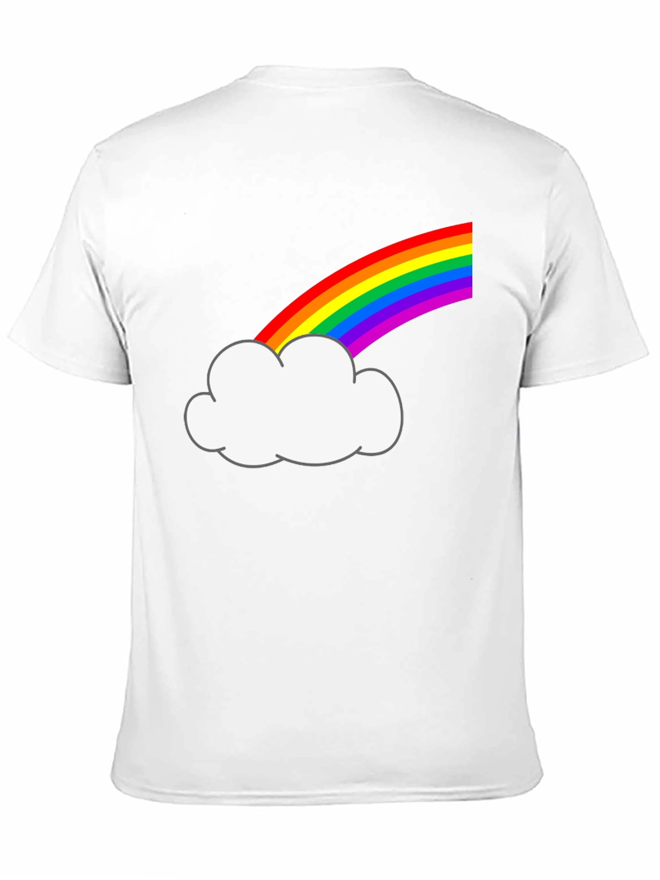 Rainbow Cloud Graphic Tee - Black Cotton T-Shirt