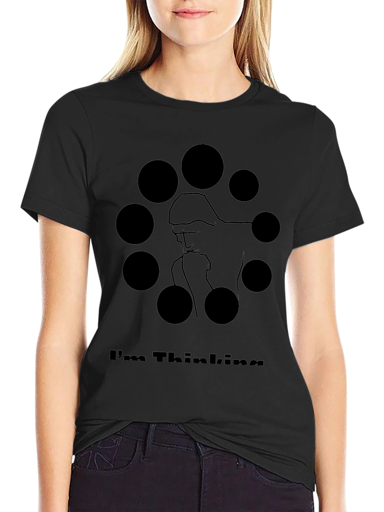 Thinking Man Graphic Tee - Black