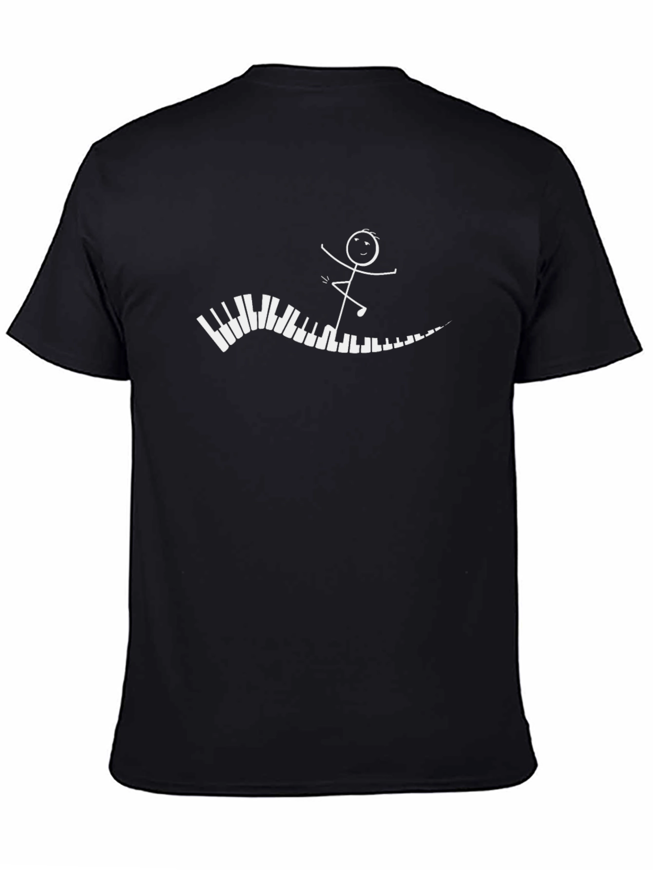 Piano Stick Figure Graphic Tee - Black