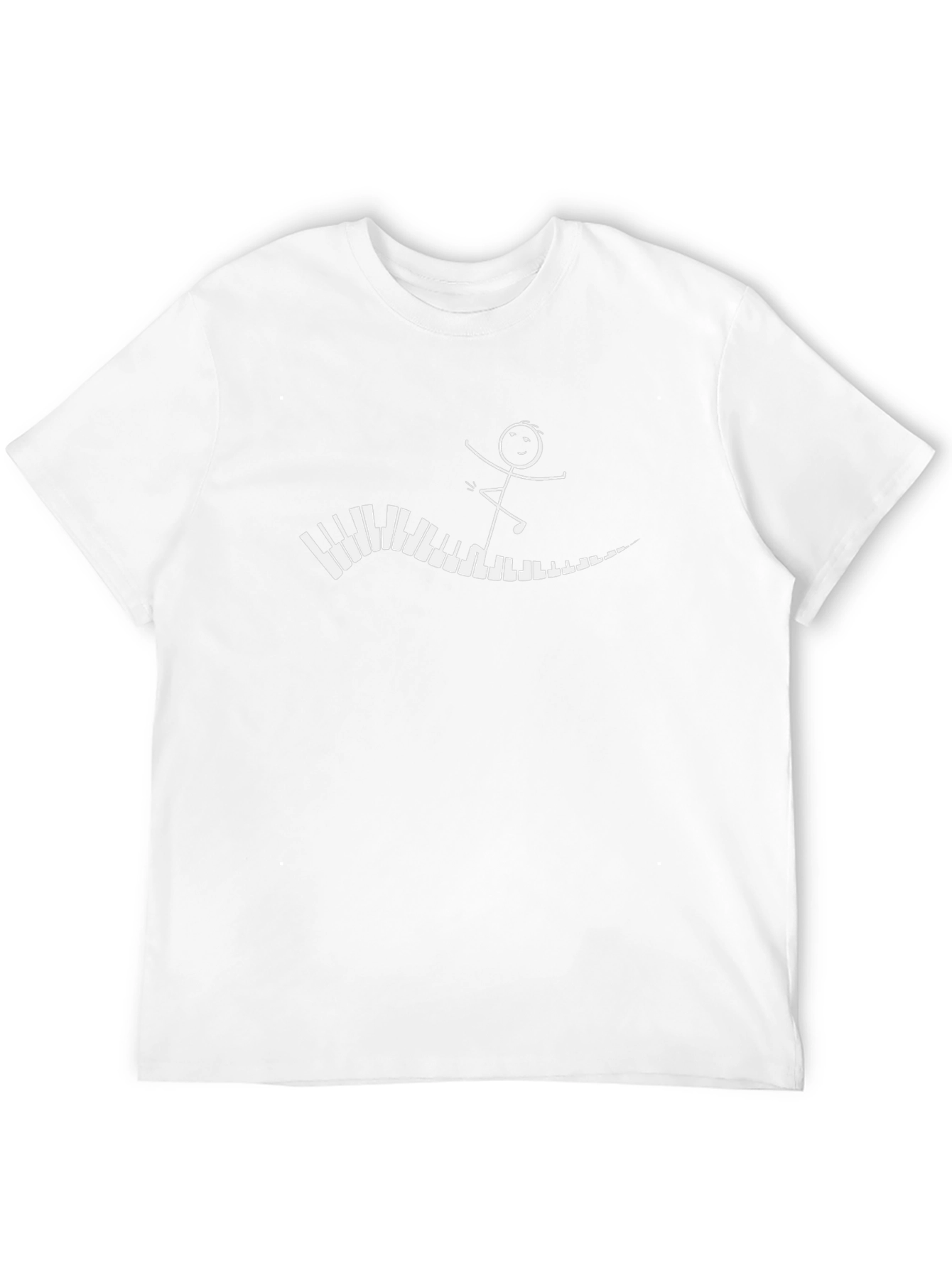 Piano Stick Figure Graphic Tee - Black