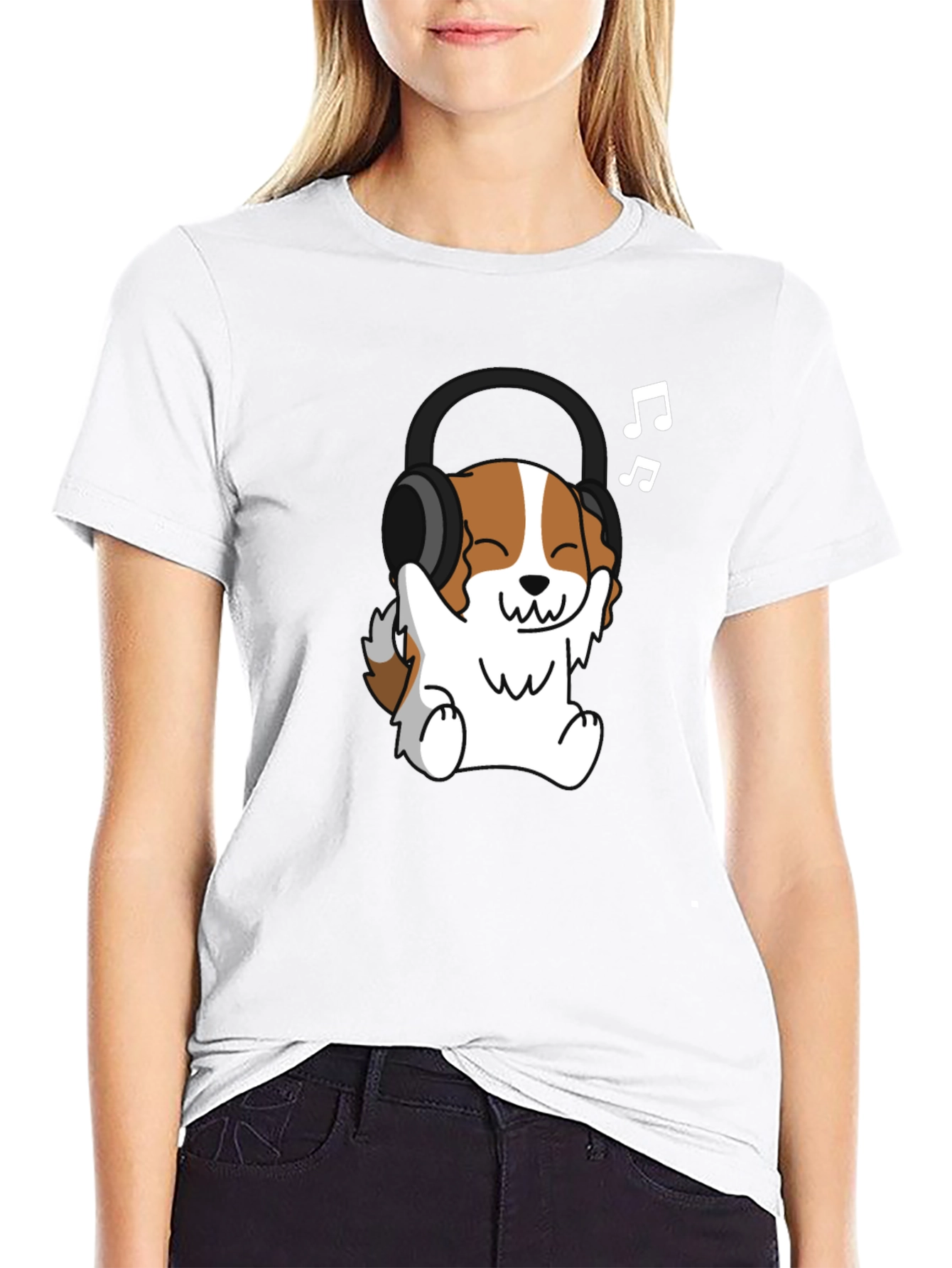 Dog Wearing Headphones Graphic Tee