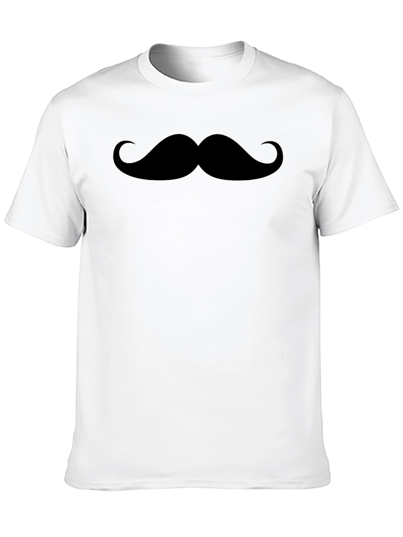 Moustache Graphic Black Crew Neck Tee