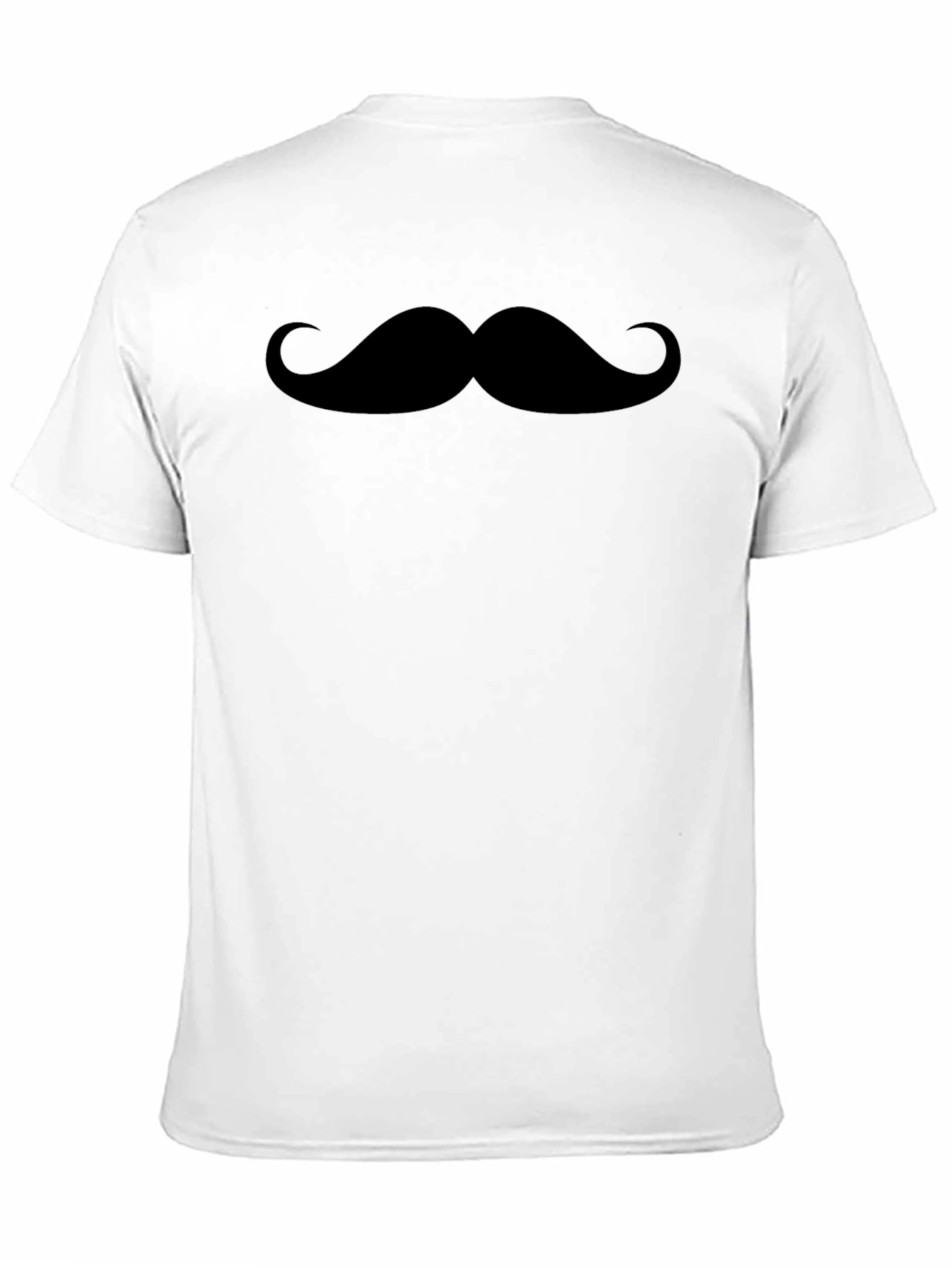 Moustache Graphic Black Crew Neck Tee