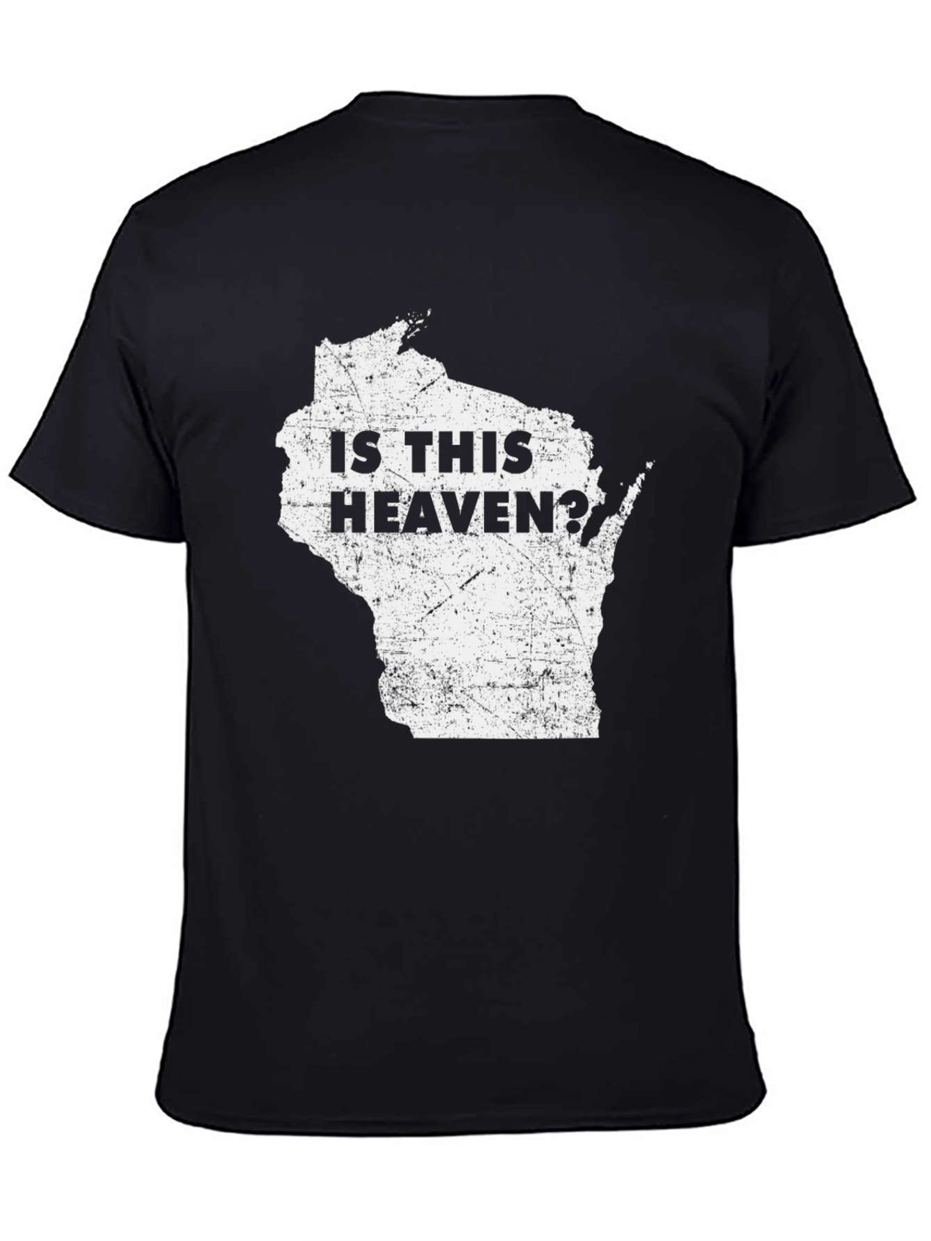 Is This Heaven? Wisconsin State Graphic T-Shirt - Black