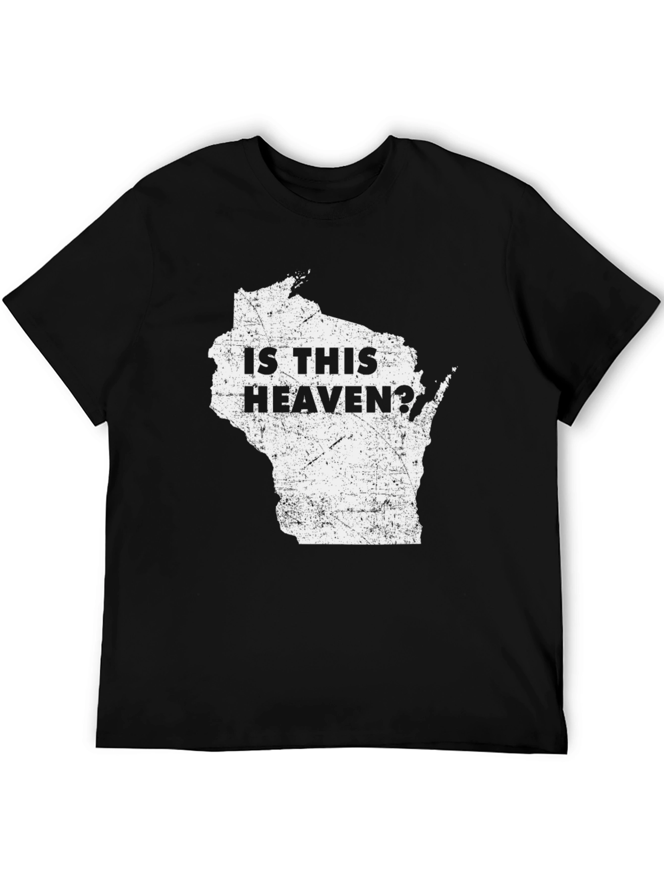 Is This Heaven? Wisconsin State Graphic T-Shirt - Black
