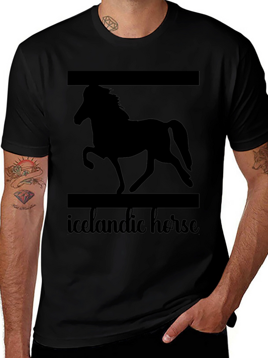 Icelandic Horse Graphic T-Shirt Unisex Black