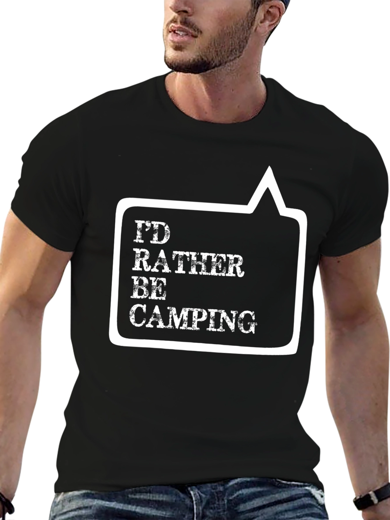 Id Rather Be Camping Graphic Tee - Black