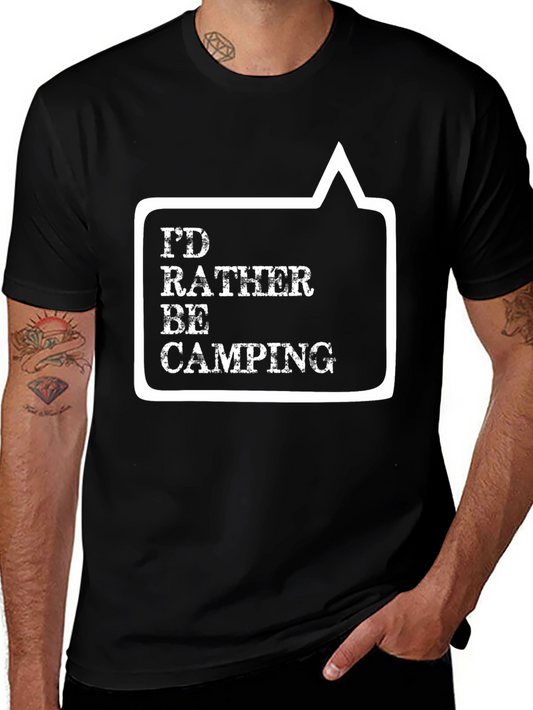 Id Rather Be Camping Graphic Tee - Black