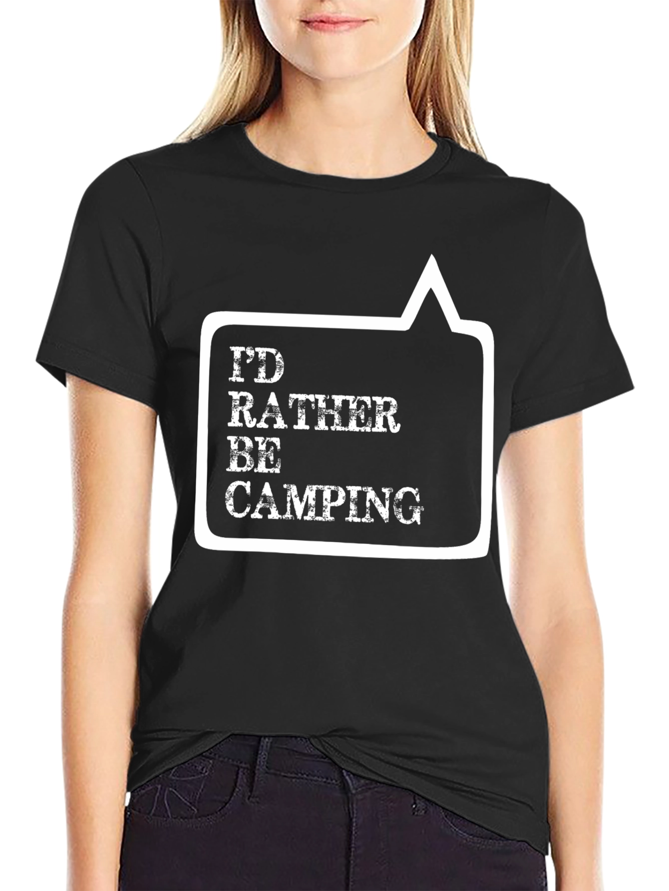 Id Rather Be Camping Graphic Tee - Black