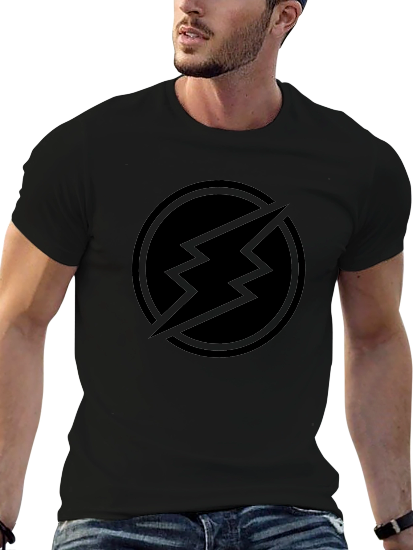 Black Flash Symbol T-Shirt - Dark Superhero Style