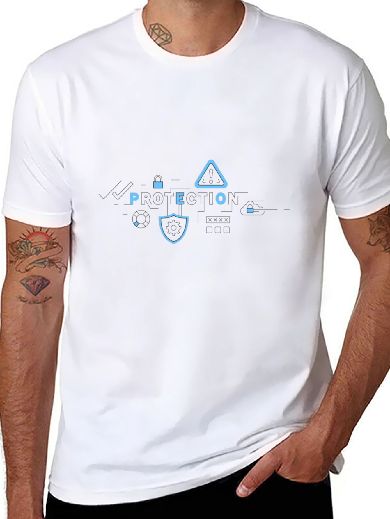 Geometric Graphic Tee - Modern Casual Wear