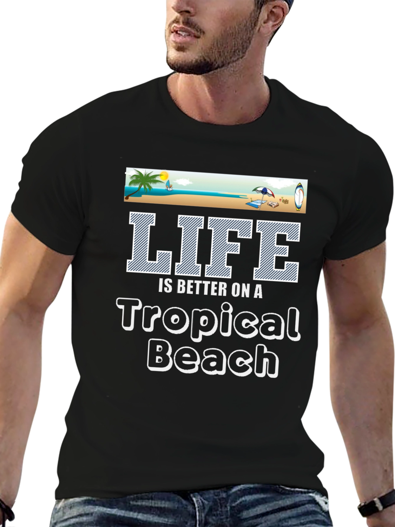 Tropical Beach Life Graphic Tee