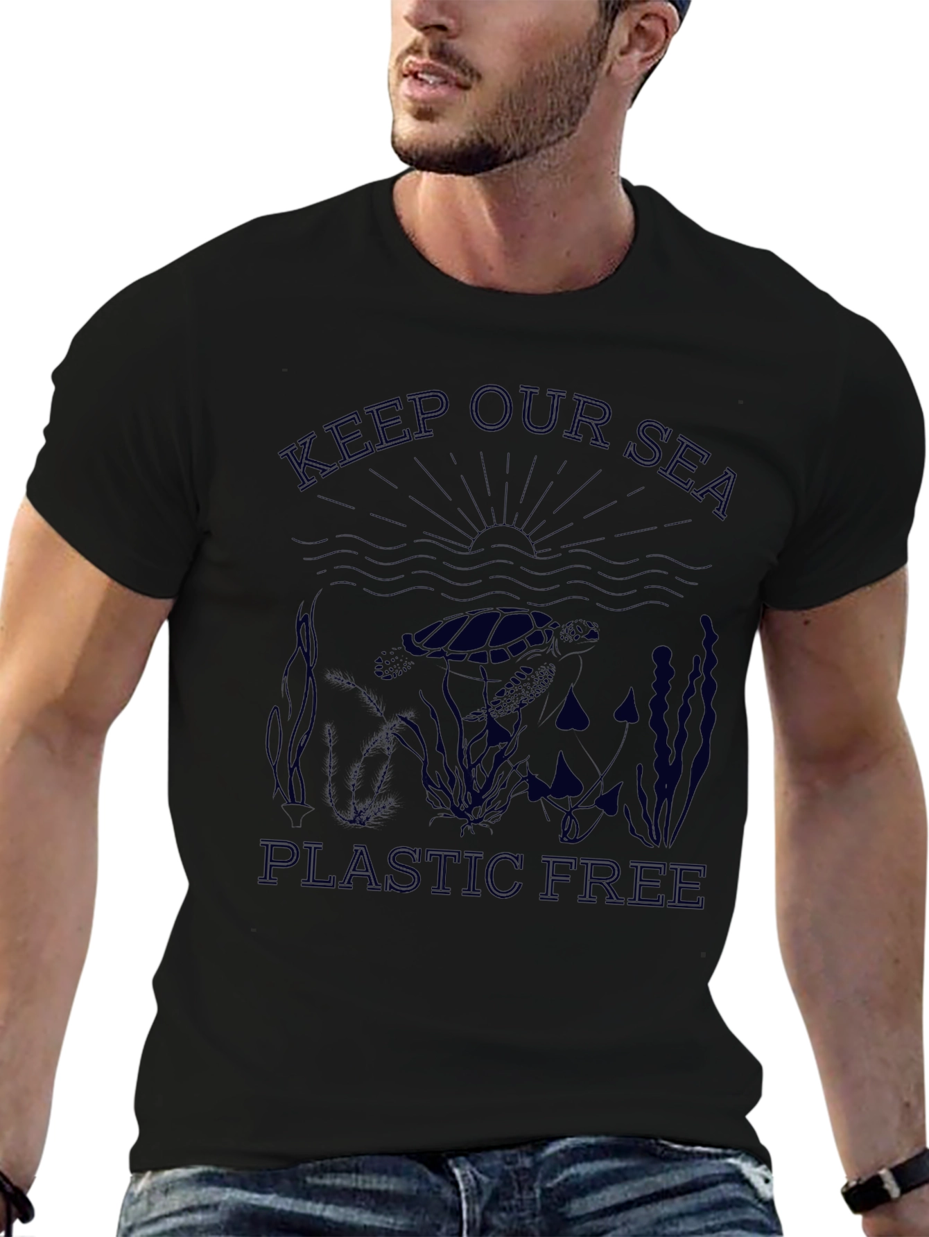 Keep Our Sea Plastic Free Graphic T-Shirt