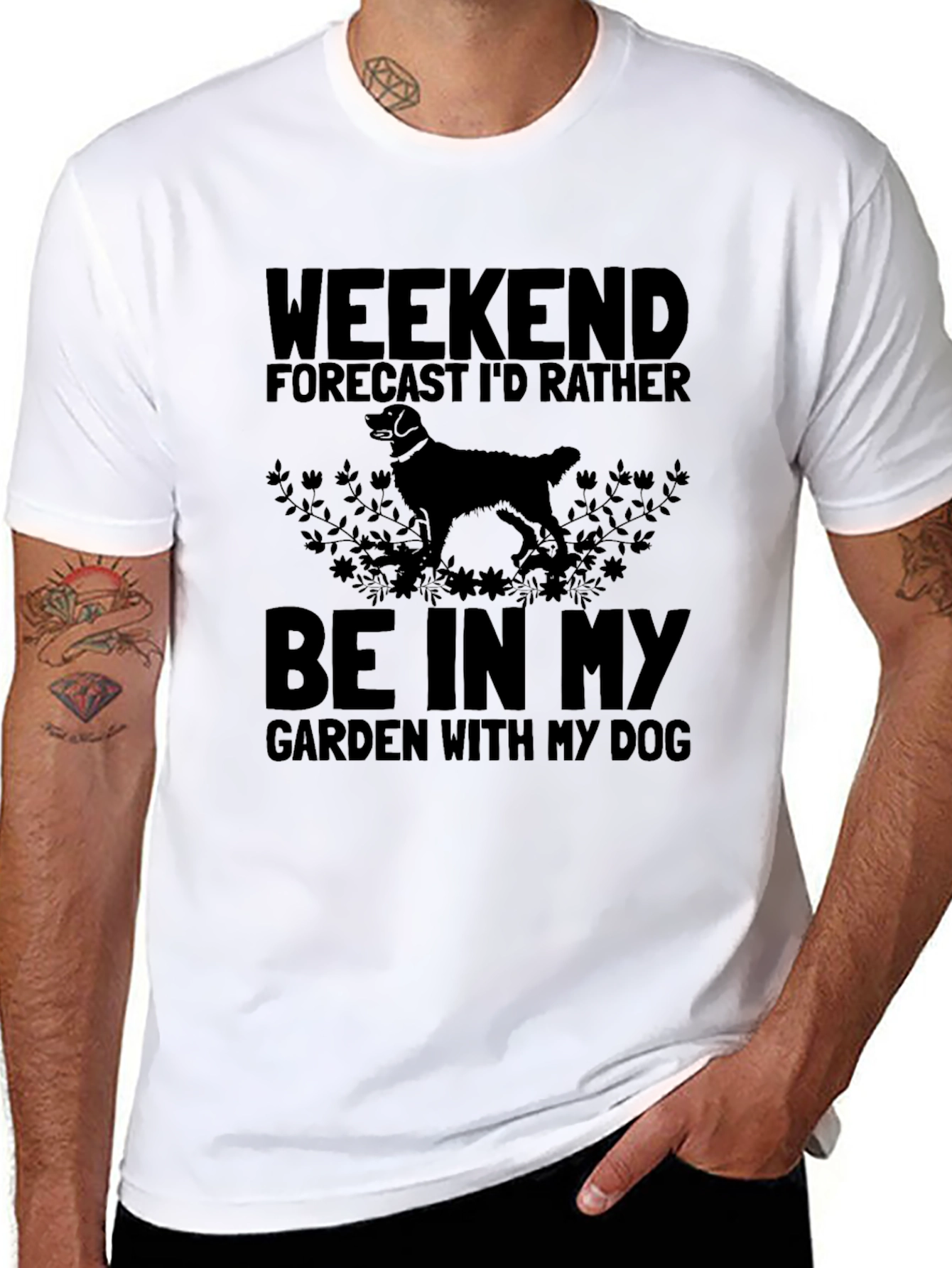 Weekend Forecast Dog Garden T-Shirt