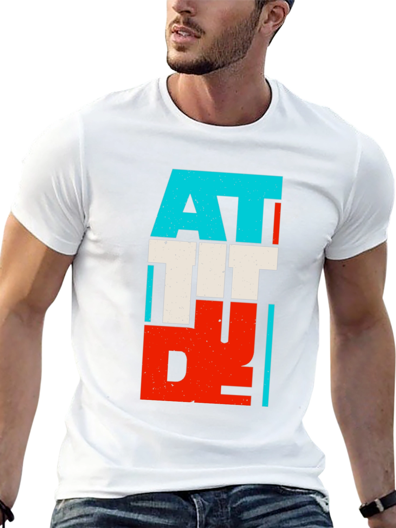 Attitude Graphic Print Black T-Shirt