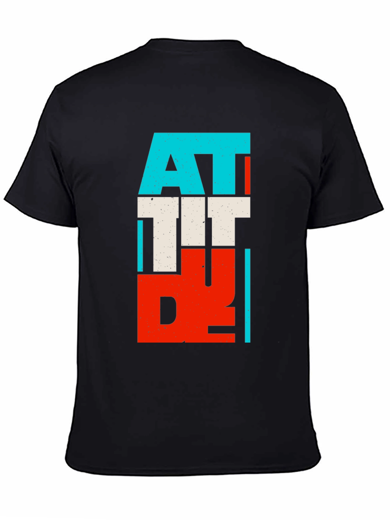Attitude Graphic Print Black T-Shirt