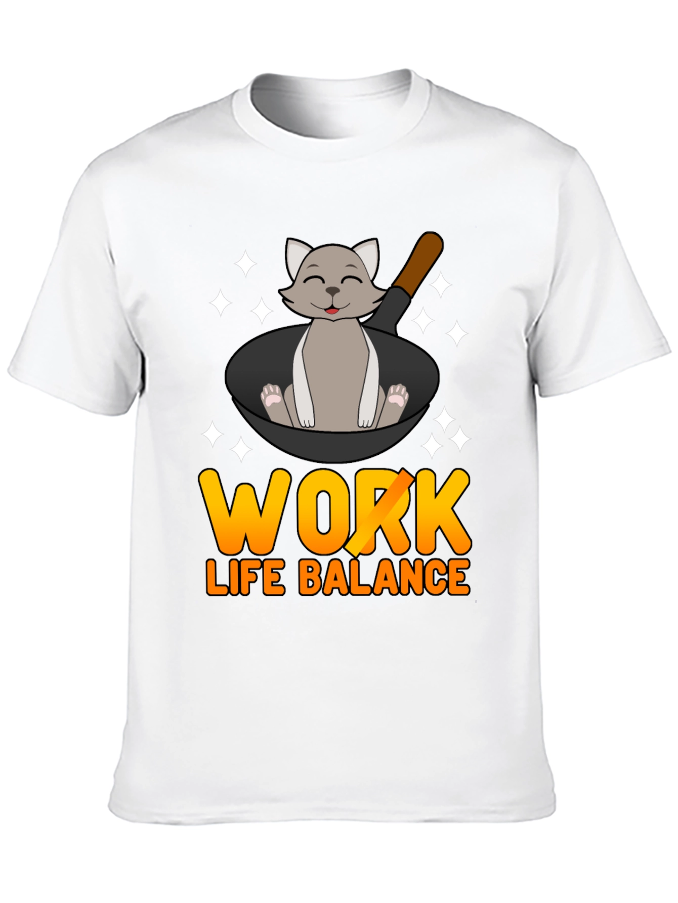 Work Life Balance Cat Pan T-Shirt