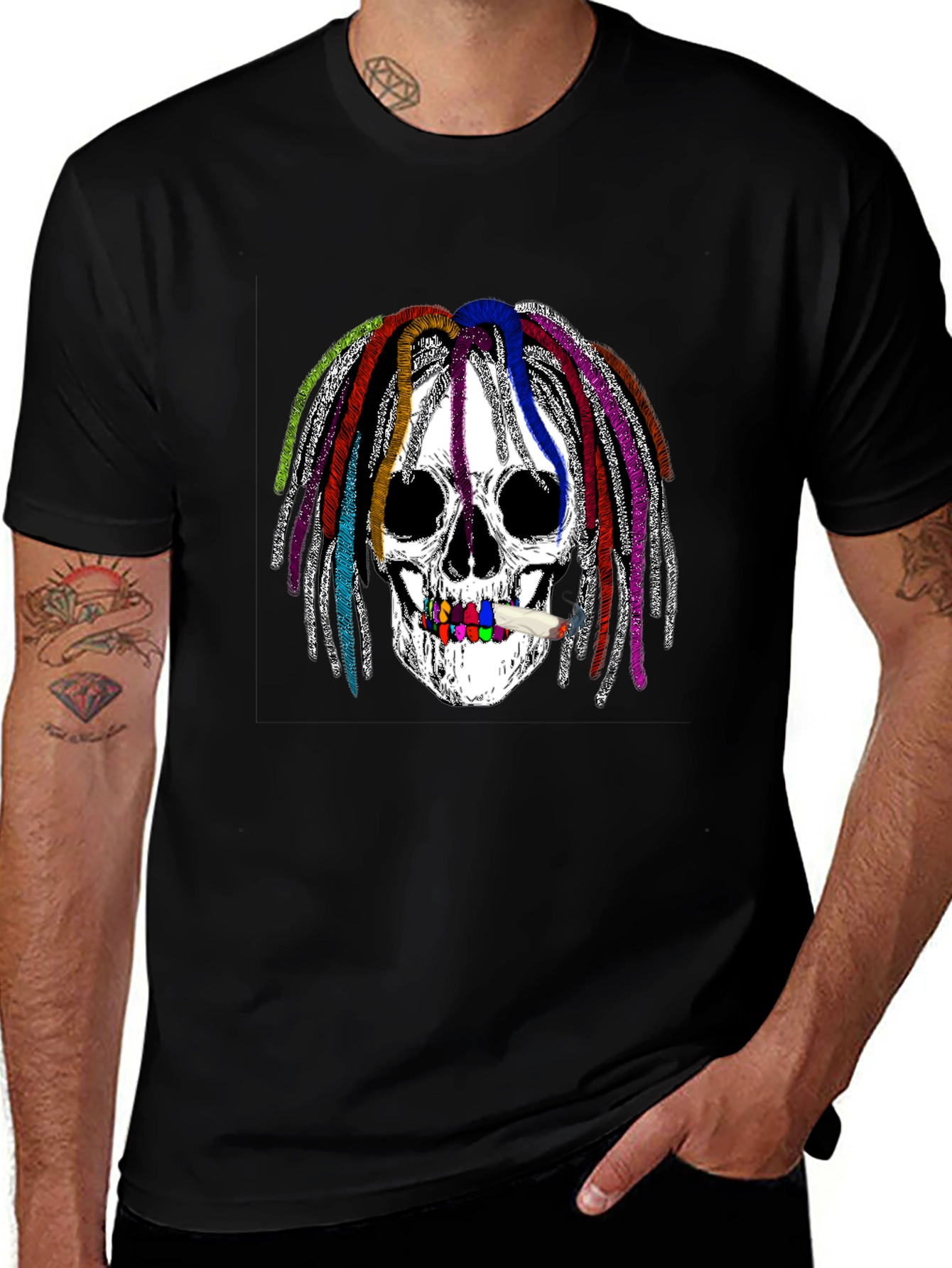Skull Dreadlocks Graphic T-Shirt