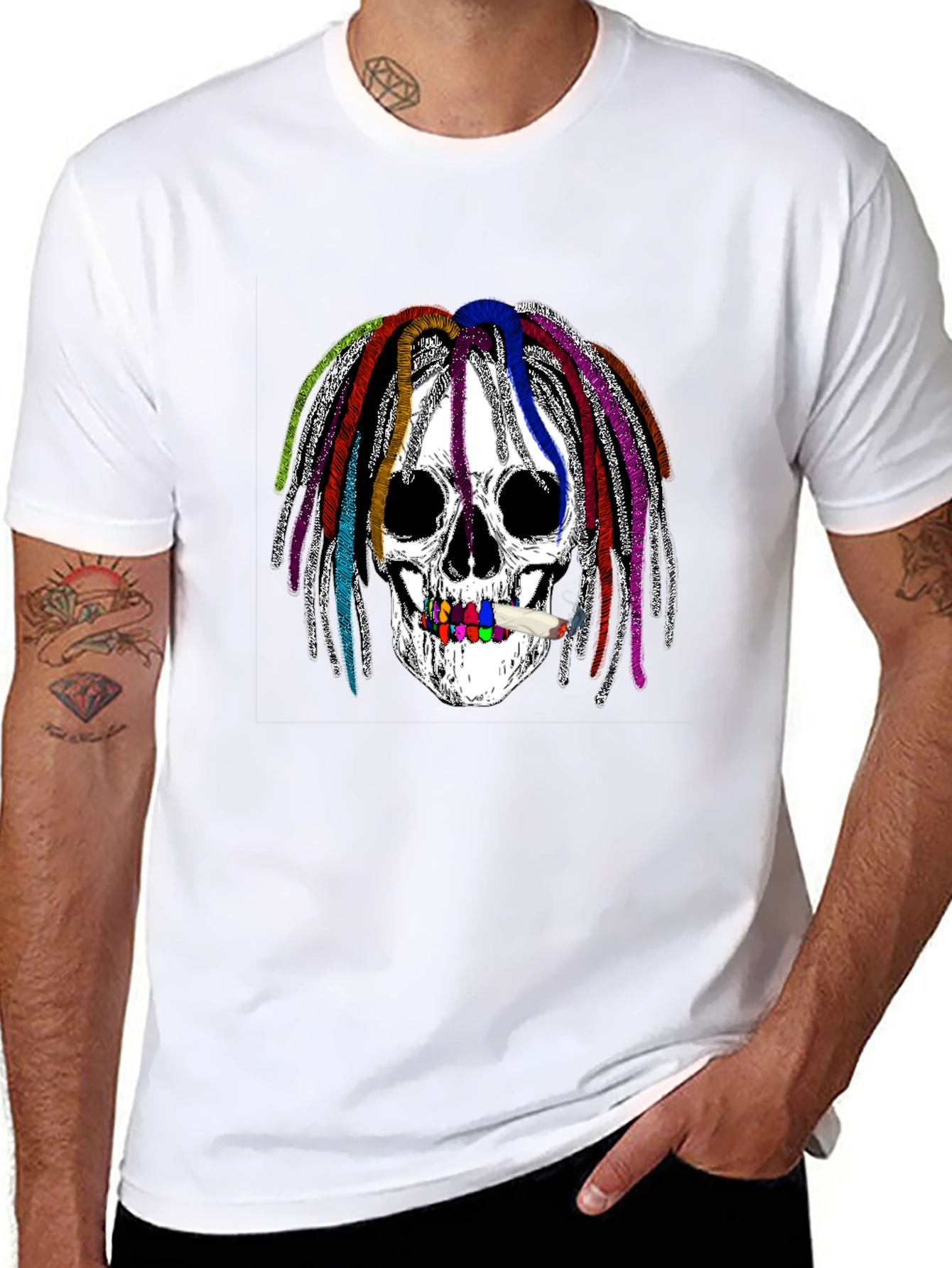 Skull Dreadlocks Graphic T-Shirt