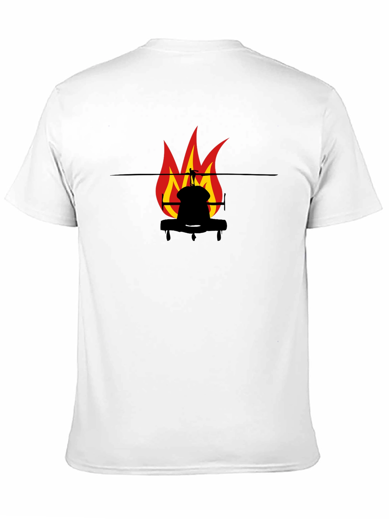 Fiery Helicopter Black T-Shirt